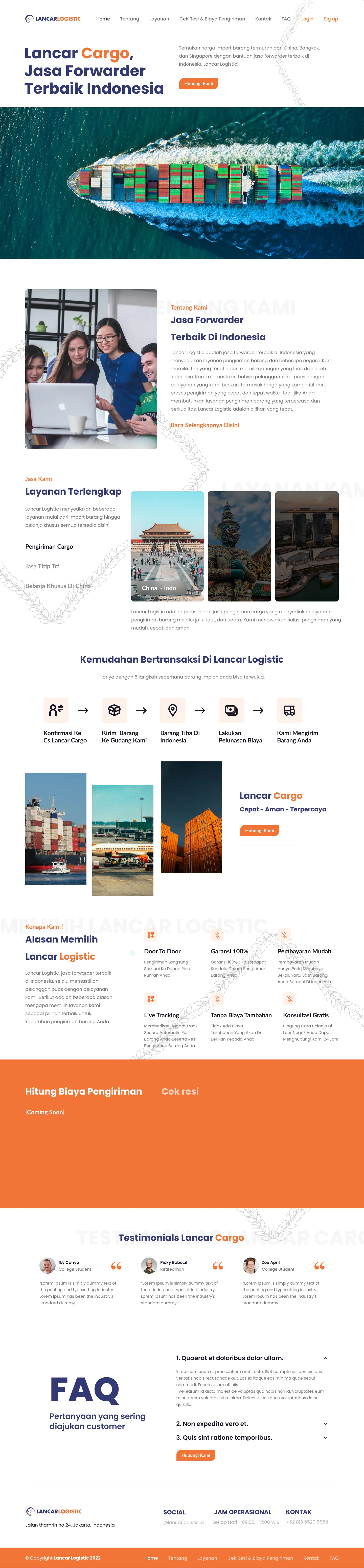 Lancar Logistic Website